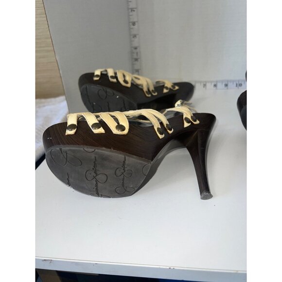 LOT of 2 Women's 6 1/2B wood Heels Shoes Browns JESSICA SIMPSON JS-GENAVIV - Picture 6 of 12